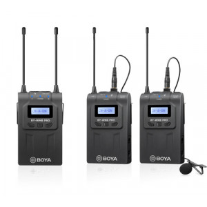 Boya BY-WM8 PRO-K2 Linie Wireless UHF cu Microfon Lavaliera (TX+TX+RX) - Img 1