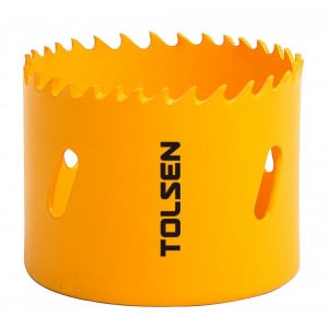 Carota bi-metal Tolsen TL-75805, dinti variabili 4-6TPI, diametrul 105 mm, Galben
