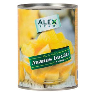Felii de ananas in sirop Alex Star 580g, NM23156