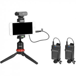 Kit lavaliere wireless Boya NMBY-WM4 Pro-K2, doua linii wireless 2.4Ghz, 2 microfoane lavaliera, 2TX+RX, DSLR & Smartphone, Gri - Img 3