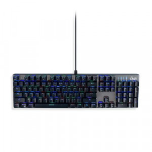 MediaRange Gaming Series Corded mechanical gaming-keyboard with 104 keys and 14 color modes, QWERTY (UK), black/silver