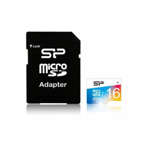 Memory Card Silicon Power Elite Micro SDHC 16GB, Clasa 1, UHS-1 + Adaptor