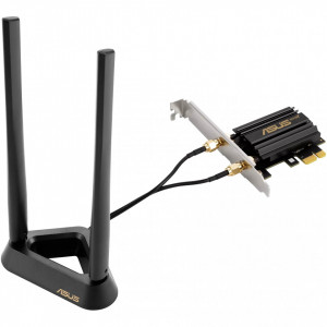 Modul WiFi 6E Asus (802.11ax) PCl-E, AXE5400, Bluetooth 5.2, WPA3, OFDMA si MU-MIMO, NM/ PCE-AXE59BT, Negru - Img 4