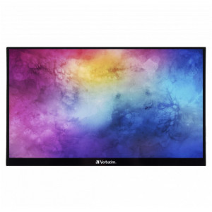 Monitor Portabil Touchscreen LED IPS Verbatim, 14'', Full HD, 6ms, HDR, 2x USB-C, HDMI, USB, Negru - Img 1