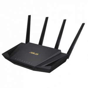 Router wireless Asus WiFi 6, AX3000, V2 Trend Micro, Tri-core 1.5 GHz, compatibil ASUS AiMesh, NM/ RT-AX58U, Negru - Img 3