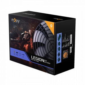 Sursa nJoy Legion 700, semi-modulara, 80+ Silver, ventilator 140 mm, NM/ PWPS-070ASBL-BU01B , Negru/Portocaliu - Img 2