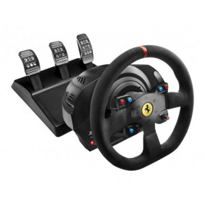 Volan gaming Thrustmaster T300 Ferrari Alcantara Edition pentru PC/PS + pedale din metal, 30 cm diametru, force feedback, NM/ 4160652, Negru
