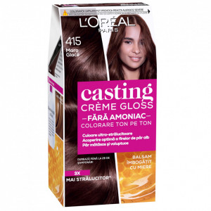 Vopsea de par semi-permanenta fara amoniac L'Oreal Paris Casting Creme Gloss 415 Maro Glace, 180 ml