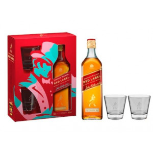 Whisky Jhonnie Walker Red Label 700ml + 2 pahare, NM25884