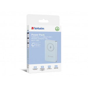 Baterie externa Verbatim, 10.000mAh, Charge'n'Go, magnetic wireless, NM/ 32247, Albastru - Img 4