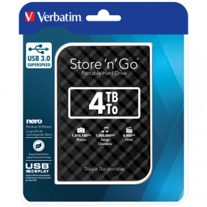 HDD extern Verbatim Store´n´Go 4 TB, 2.5 (6.35mm), USB 3.0, NM/ 53223, Negru