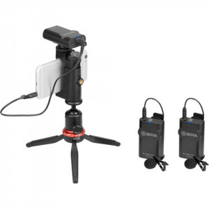 Kit lavaliere wireless Boya NMBY-WM4 Pro-K2, doua linii wireless 2.4Ghz, 2 microfoane lavaliera, 2TX+RX, DSLR & Smartphone, Gri - Img 4