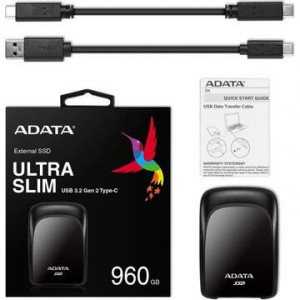 SSD Solid State Drive extern Adata SC680, 960GB, USB 3.2, Type C, 530/460 MB/s, Negru - Img 6
