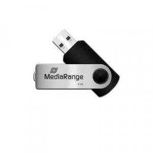 Stick memorie MediaRange NM/MR907, 4GB, USB 2.0, Negru/Argintiu - Img 1