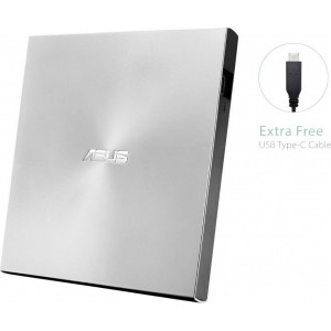 Unitate optica externa Asus SDRW-08U9M-U8X DVD writer, USB Type C + Type A cablu, NM/ SDRW-08U9M-U/SIL/G/A, Gri - Img 2