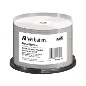 VERBATIM DVD-R WIDE GLOSSY WATERPROOF PRINTABLE SP50