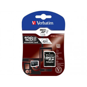 Verbatim microSDHC C10/U1 128GB Incl adapter
