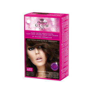 Vopsea de par Glow Kallos 40ml,nr.653 saten ciocolatiu
