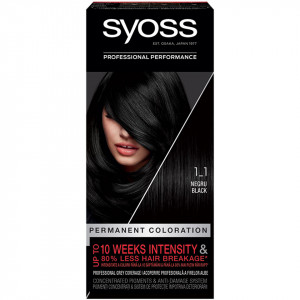 Vopsea de par permanenta Syoss Color Baseline 1-1 Negru, 115 ml