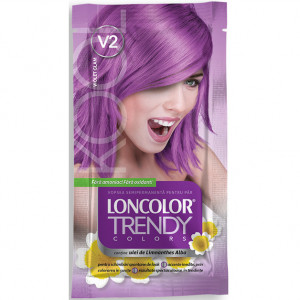 Vopsea de par semi-permanenta fara amoniac Loncolor Trendy Colors V2 Violet Glam, 2X25ML