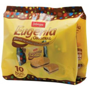 Biscuiti sandwich cu crema de ciocolata Dobrogea Eugenia Original Family 360g, NM23733