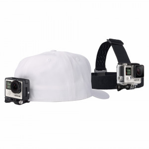 Curea reglabila pentru cap din material textil + clip GoPro Head Strap, NM/ACHOM-001, Negru - Img 2