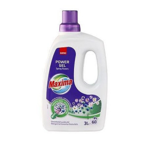 Detergent automat lichid Sano Maxima Spring Flowers, 60 spalari, 3 L, Alb/Albastru