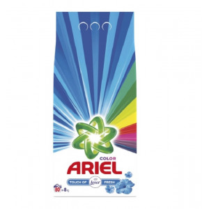 Detergent automat pudra Ariel Touch of Lenor Fresh, 80 spalari, 8 kg, Alb/Blue - Img 1