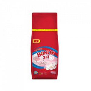 Detergent automat pudra Bonux 3 in 1 Color Magnolia, 130 spalari, 13 Kg, Rosu