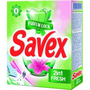 Detergent automat pudra Savex 2 in 1 Fresh, 3 spalari, 300 g, Verde - Img 2