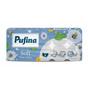 Hartie igienica Pufina Soft Pure White, 10 role, 2 straturi Alb