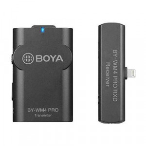 Lavaliera wireless Boya NMBY-WM4 Pro k3, microfon lavaliera, conector lightning, 2.4Ghz, iOS, Jack 3.5mm, TX+RX, Gri - Img 1