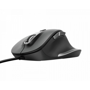Mouse optic ergonomic cu fir Trust Fyda, 600 - 5000 dpi, 6 butoane, NM/ 23808, Negru - Img 3