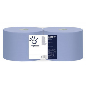 Prosoape industriale de hartie Papernet, 2 role, 3 straturi, 500 foi, 190 m, Albastru