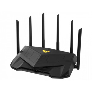 Router gaming TUF Asus WiFi 6, dual-band, quad-core 2.0 GHz, 2.5G dual-port, AiMesh, NM/ TUF-AX6000, Negru - Img 1