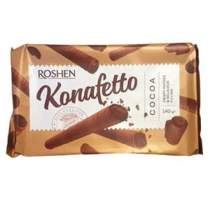 Rulouri umplute cu crema de cacao Roshen Konafetto 140g, NM21900