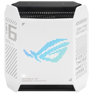 Sistem Wi-Fi Mesh Gaming Asus ROG Rapture, AX10000, tri-band, acoperire 275m, tri-core 1.7 GHz CPU, IPTV, OFDMA, Beamforming, Link Aggregation, AiMesh, NM/ GT6(W-1-PK), Alb - Img 1