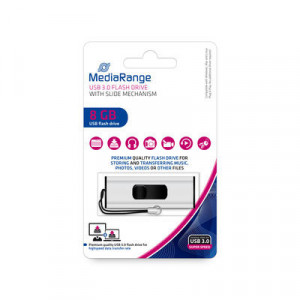 Stick memorie MediaRange NM/MR914, glisant, 8GB, USB 3.0, Negru/Argintiu - Img 2
