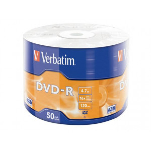 Verbatim DVD-R 16X 50PK WRAP 4.7GB MATT SILVER