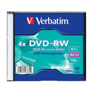 Verbatim DVD-RW 4X 4.7GB SINGLE WRAP SC MATT SILVER