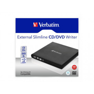 Verbatim Mobile DVD ReWriter USB2.0 Black, incl. data burning sw