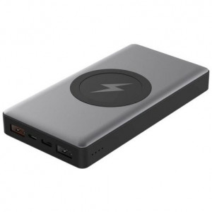 Baterie externa Platinet 10000 mAh, Li-Po, incarcare wireless, quick charge, 2 x USB, NM/ PMPB10WCS, Gri