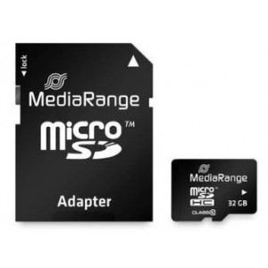 Card de memorie MediaRange Micro SDHC, 32 GB, clasa 10 + adaptor SD