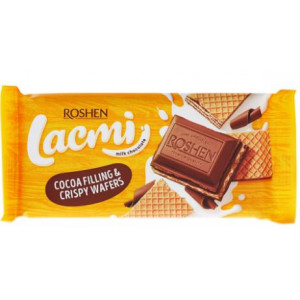 Ciocolata cu umplutura de cacao si napolitana Roshen Lacmi 90g, NM22061