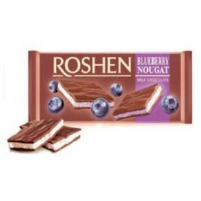 Ciocolata cu umplutura de crema de afine Roshen Chocolate Milk Blueberry Nougat 90g,NM21914