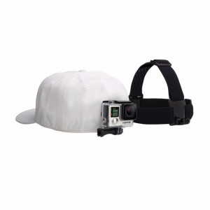 Curea reglabila pentru cap din material textil + clip GoPro Head Strap, NM/ACHOM-001, Negru - Img 3