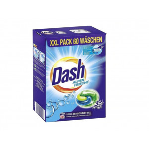 Detergent automat capsule Dash 3 in 1 Alpen Frische , 60 spalari, Albastru - Img 1