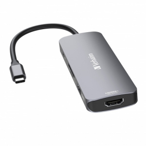 Hub multiport Verbatim USB-C PD, 8 porturi, 100 W, NM/ 32151, Gri - Img 2