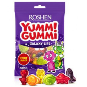 Jeleuri cu gust de fructe Roshen Yumm Gummi Galaxy Life 100g, NM21864