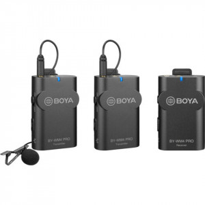 Kit lavaliere wireless Boya NMBY-WM4 Pro-K2, doua linii wireless 2.4Ghz, 2 microfoane lavaliera, 2TX+RX, DSLR & Smartphone, Gri - Img 6